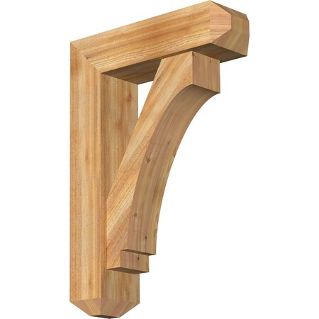 Ekena Millwork Imperial Craftsman Rough Sawn Bracket w/ Offset Brace, Western Red Cedar, 8"W x 28"D x 40"H BKT0806X28X40IMP04RWR